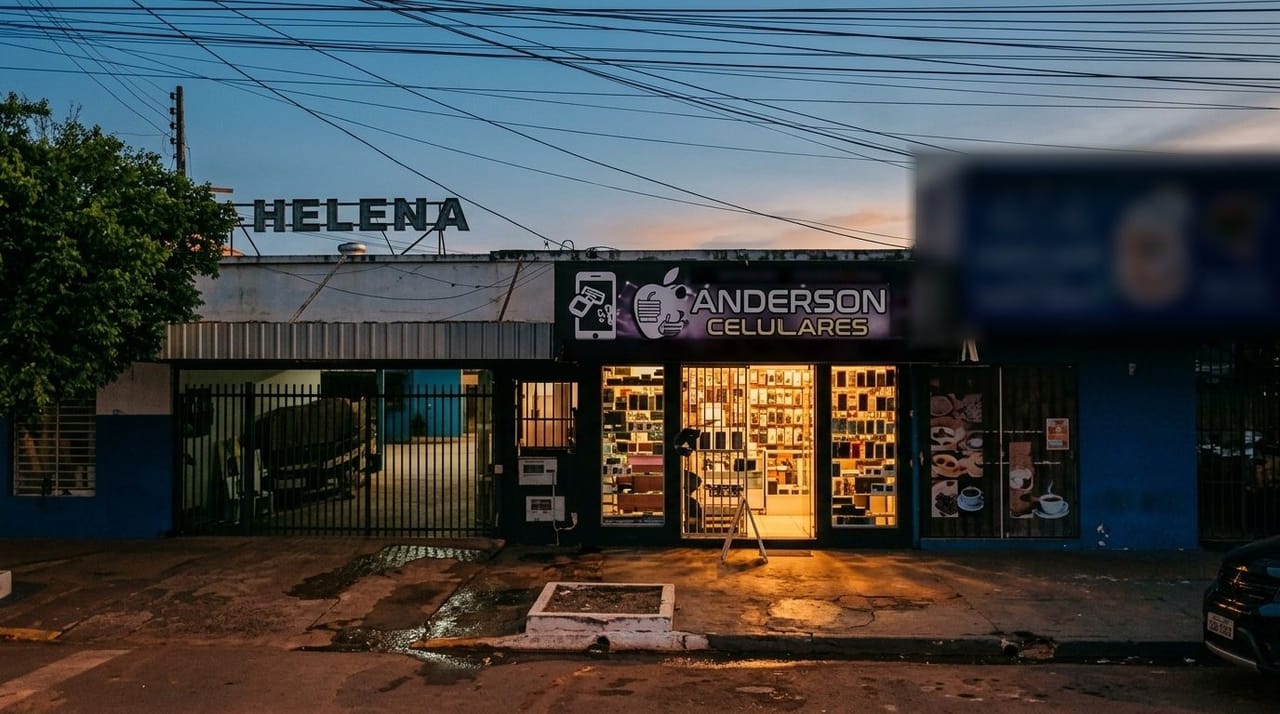 Fachada da Anderson Celulares no Centro de Terenos